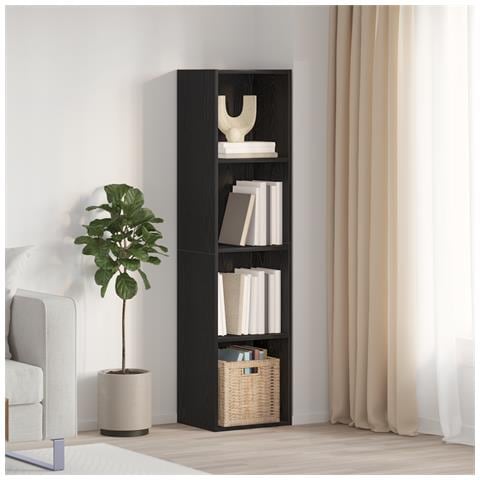 Cabinet per Libri/Cabinet per TV Rovere Nero 36x30x143 cm - Foto 2