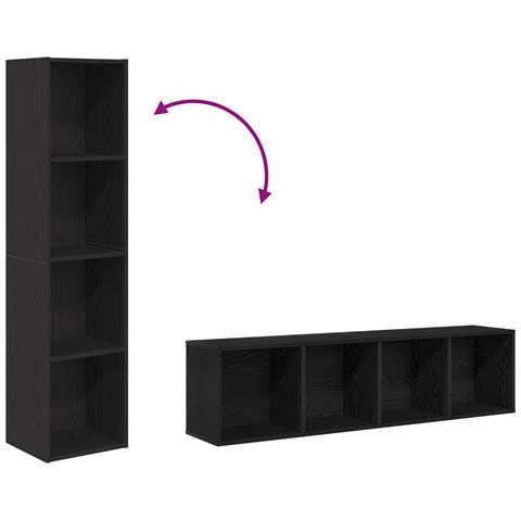Cabinet per Libri/Cabinet per TV Rovere Nero 36x30x143 cm - Foto 9