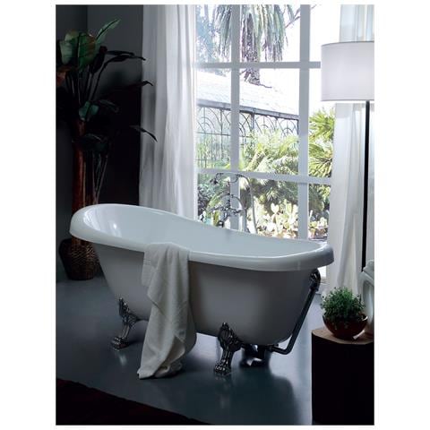 Vasca Freestanding Bianco Lucido Astoria Rosa Bianco /bianco - Foto 1