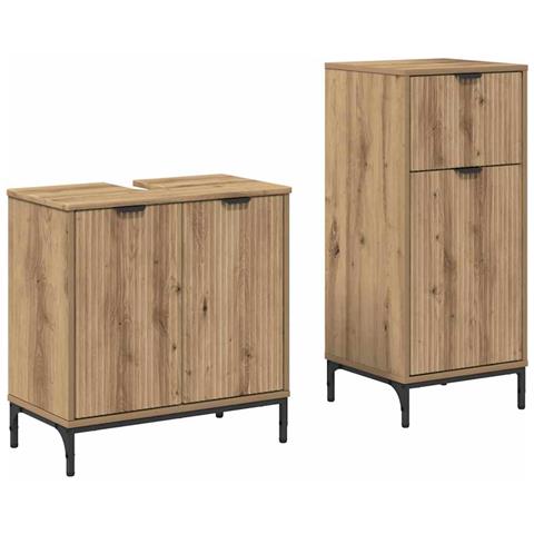 Set di mobili per il bagno Plaid 2 pcs rovere artigianale - Foto 1
