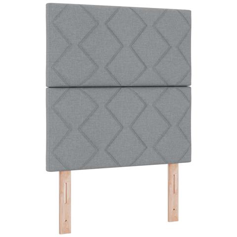 Letto a molle con materasso Grigio chiaro 80 x 200 cm Tessuto - Foto 1