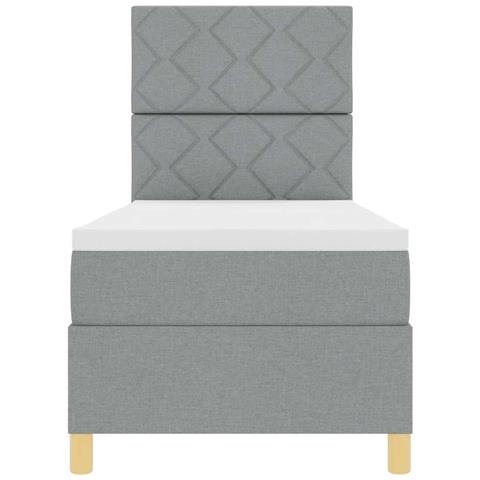 Letto a molle con materasso Grigio chiaro 80 x 200 cm Tessuto - Foto 9