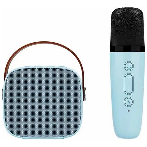 Altoparlante Ktv Bluetooth Portatile Con Microfono Wireless, Audio Hifi Ed Effetto Eco Blue - Foto 1