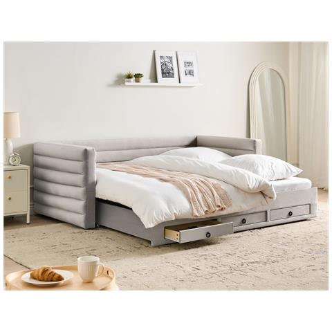 Letto Da Giorno Con Contenitore Velluto Meudon 90 X 200 Cm Grigio - Foto 1