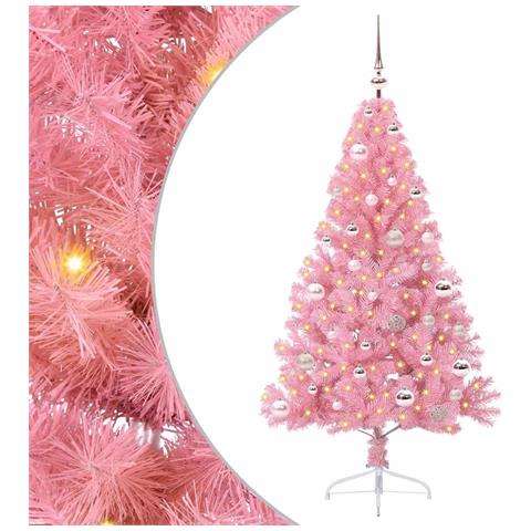 Albero di Natale artificiale con luci integrate Rosa 150 cm PVC - Foto 1