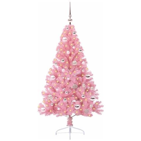 Albero di Natale artificiale con luci integrate Rosa 150 cm PVC - Foto 2