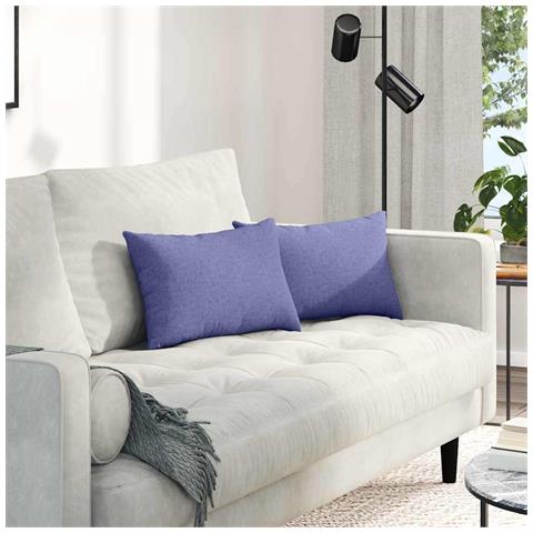 Cuscini da Divano 2 pcs Blu jeans 50 x 30 cm Tessuto - Foto 2