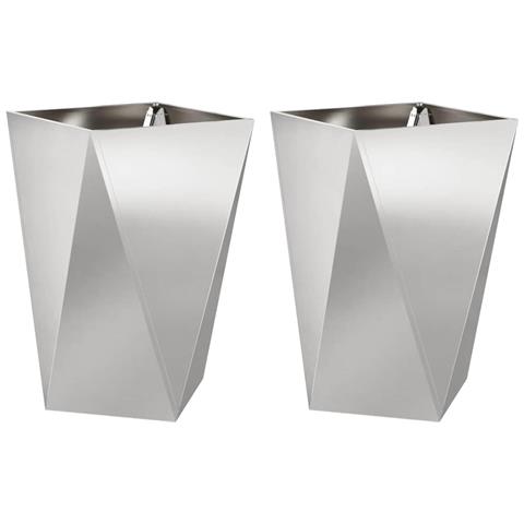 Fioriera 2 pcs Argento 50 x 50 x 75 cm Acciaio inossidabile - Foto 1