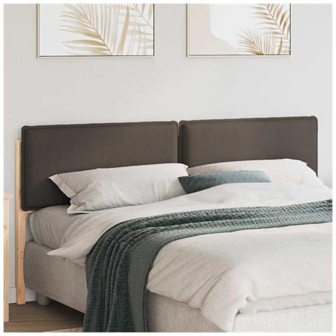 Testiera imbottita con testiera Grigio Naturale e Chiaro 180 cm - Foto 2