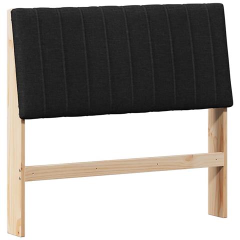 Testiera imbottita Nero 100 cm Pino massello - Foto 1