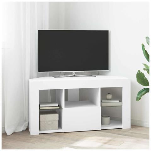 Mobile TV LED Angolare Bianco 100 x 40 x 50 cm - Foto 2