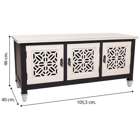 Mobile Base In Legno Bianco 105,5x40x46h - Foto 7