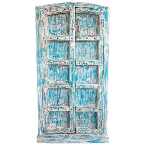 Armadio In Legno Artigianale Blu 93x42x206h - Foto 1