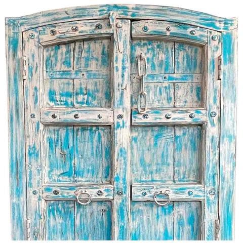 Armadio In Legno Artigianale Blu 93x42x206h - Foto 2