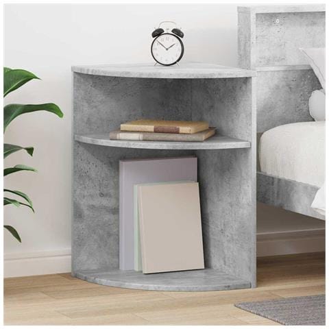 Tavolino Grigio cemento 39,7 x 39,7 x 60 cm Legno multistrato - Foto 2