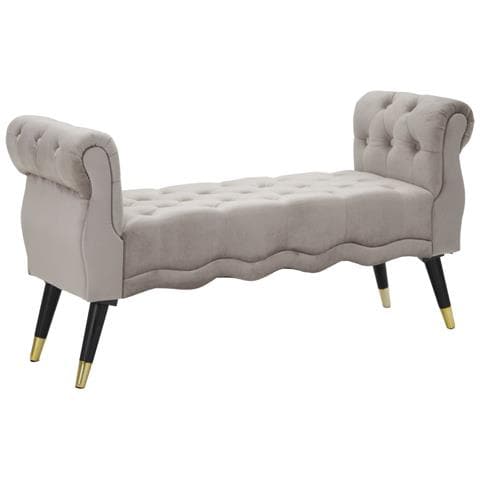 Panchetta Paris Grigia E Gold In Velluto Trapuntato - L 120 Cm - Foto 1