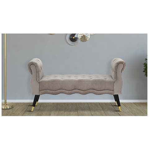 Panchetta Paris Grigia E Gold In Velluto Trapuntato - L 120 Cm - Foto 8