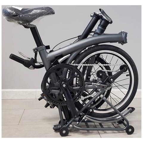 Bici Misura 16 Pieghevole Linea Folding Telaio In Alluminio 3v Bicicletta Richiudibile Sistema Per Trasporto Agevolato - Taglia Unica Titanio Opaco - Foto 3