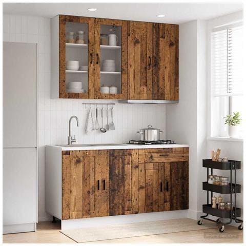 Unità Cucina PORTO 4 pcs Legno antico Legno ingegnerizzato - Foto 2