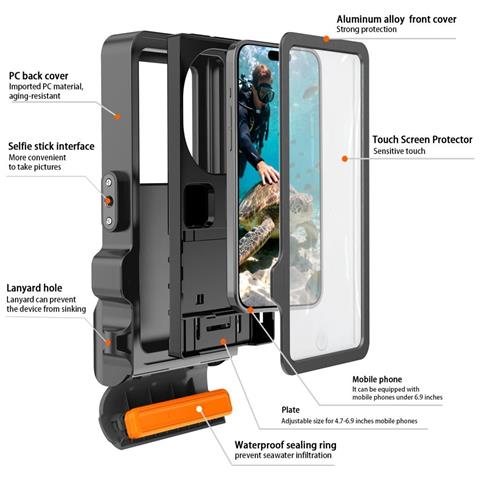 Custodia Universale Ipx8 Impermeabile Per Telefono, Colore Nero E Grigio Tech-protect - Foto 1