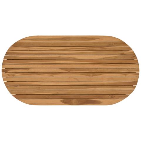 Piano del tavolo 110 x 55 x 3,5 cm Ovale Legno di teak solido - Foto 1