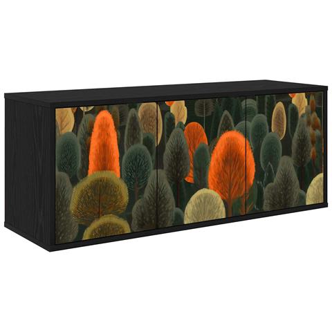 Mobile TV da Parete ZAANDAM 102 x 33 x 40 cm Rovere Nero - Foto 1