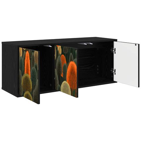 Mobile TV da Parete ZAANDAM 102 x 33 x 40 cm Rovere Nero - Foto 2