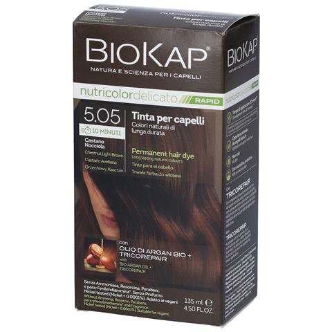 Biokap Nutricolor Delicato Rapid 5,05 Castano Nocciola Tinta Tubo+Flacone 135 ml Biosline - Foto 1