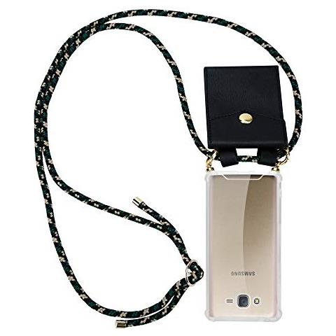 Catena Di Telefoni Cellulari Compatibile Con Samsung Galaxy J7 2015 In Camouflage - Coperchio Protettivo In Silicone Con Anelli D'oro, Cinturino In Corda E Custodia Staccabile - Foto 1