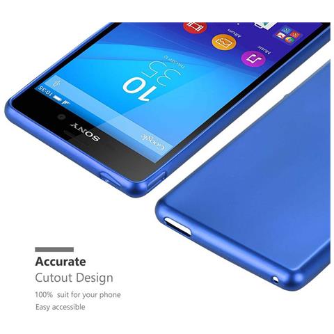 Custodia Compatibile Con Sony Xperia M4 Aqua In Blu Metallico - Coperchio Protettivo In Silicone Tpu Flessibile - Foto 8