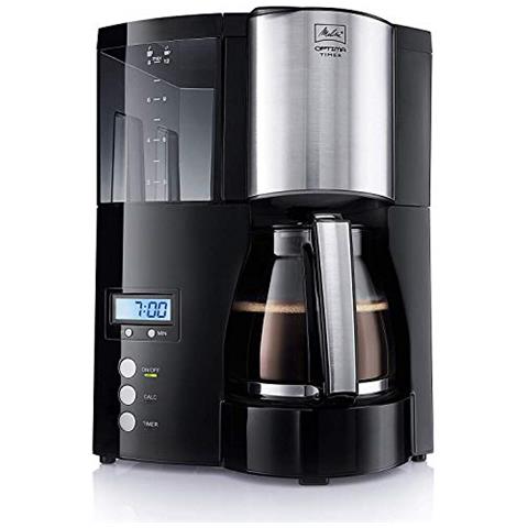 Melitta Optima Timer 100801 Macchina Da Caffè Americano Filtri Con Timer E Caraffa In Vetro, Nera, Acciaio Inox, 1.2l - Foto 1