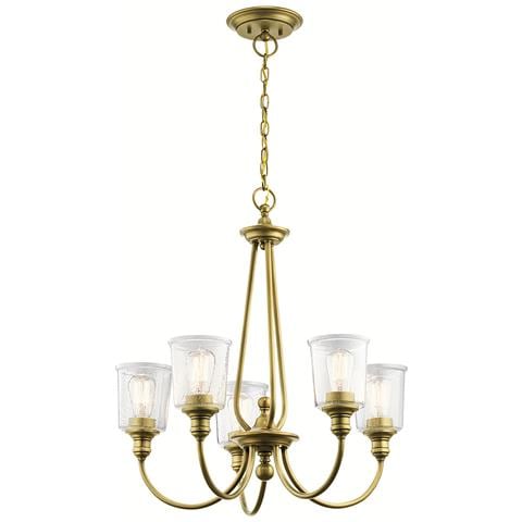Lampadario A 5 Luci, Ottone Naturale, Attacco E27 - Foto 5