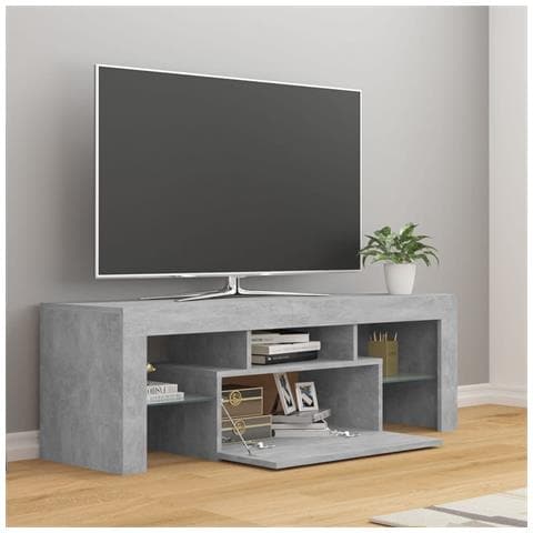 Mobile Porta TV con Luci LED Grigio Cemento 120x35x40 cm - Foto 11