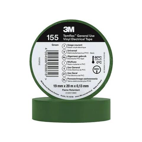 Nastro Isolante Temflex 155 Pvc 19mm X 20m 7100184744 Verde Pvc - Foto 1
