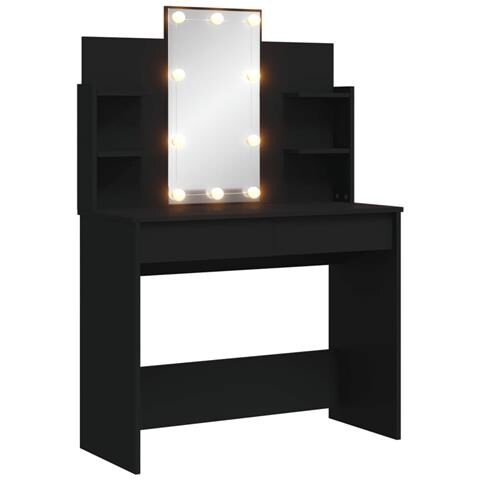 Toeletta Con Luci Led Nera 96x40x142 Cm - Foto 1
