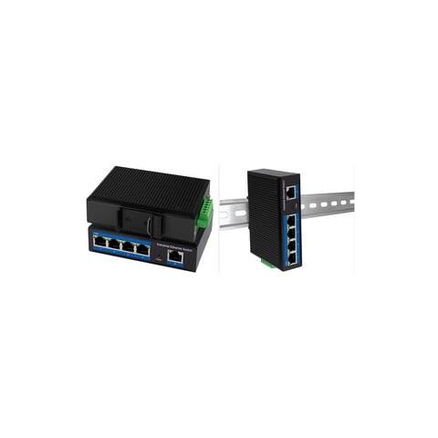 Industrial Gigabit Ethernet Poe Switch, 5 Port 10/100/1000 Base-tx Rj45, Unmanaged, Plug & Play, Schwarzes - 1 Stck (ns202p) - Foto 1