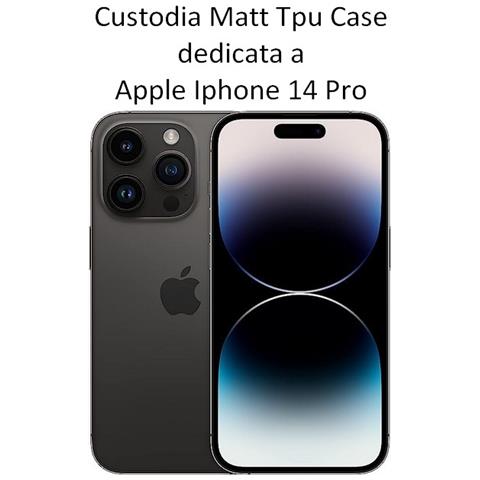 Custodia Tpu Silicone Cover Case Per Apple Iphone 14 Pro Black - Foto 2