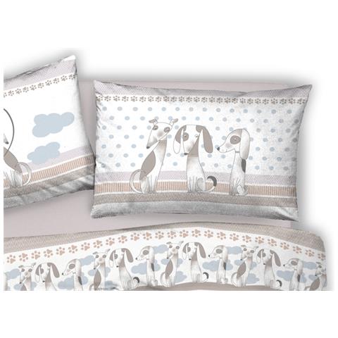 Copripiumino Sacco Piumone Pensieri Delicati Cotone Disegno Bau Bau Singolo Grigio - Foto 2