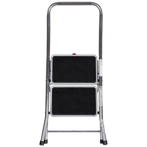 Scala Pieghevole A 2 Scalini Krause 130860 Grigio Argentato Nero /blu Alluminio - Foto 2