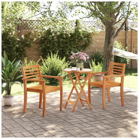 Tavolo Da Giardino Pieghevole 60x75cm Legno Massello Di Acacia - Foto 3