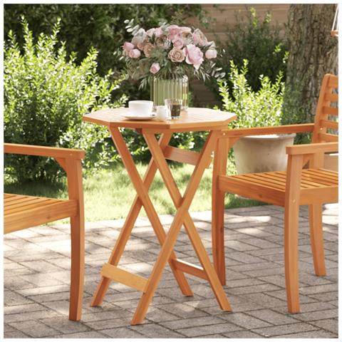 Tavolo Da Giardino Pieghevole 60x75cm Legno Massello Di Acacia - Foto 1