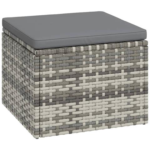 Set Divani Da Giardino 3 Pz Con Cuscini In Polyrattan Grigio - Foto 2