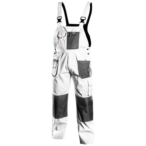 Pantaloni Da Lavoro Con Bretelle, Bianco, Hd, Taglia Xl / 56 - Foto 1