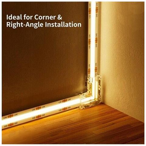 10 Angoli Per Striscia Led Cob Angolo 8 Mm Connettori Collegamento - Foto 3