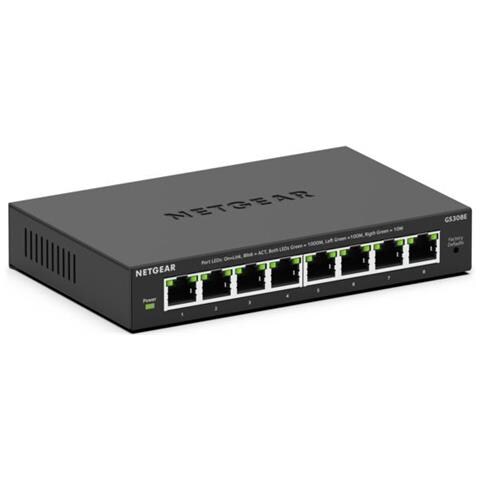 GS308E Gestito L2/L3 Gigabit Ethernet (10/100/1000) Supporto Power over Ethernet (PoE) Nero - Foto 2