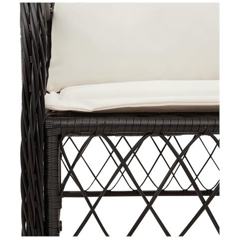 Set da Pranzo da Giardino 5 pz Nero con Cuscini in Polyrattan - Foto 8