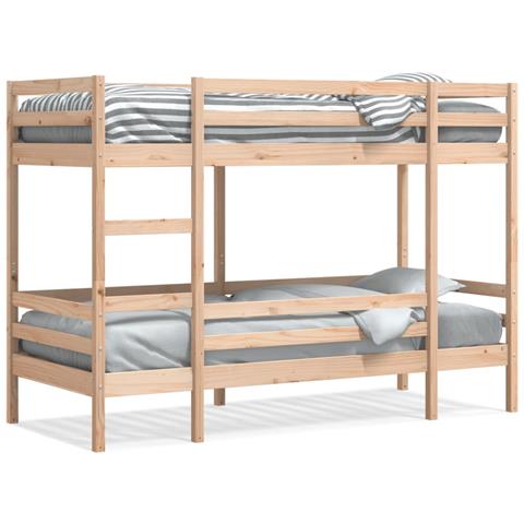 Letto A Castello 80x200 Cm In Legno Massello Di Pino - Foto 2