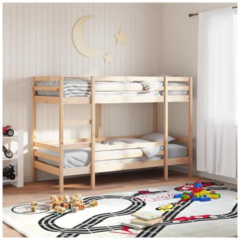 Letto A Castello 80x200 Cm In Legno Massello Di Pino - Foto 1