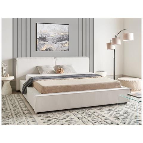 Letto Tessuto Linards 180 X 200 Cm Bianco Sporco - Foto 1