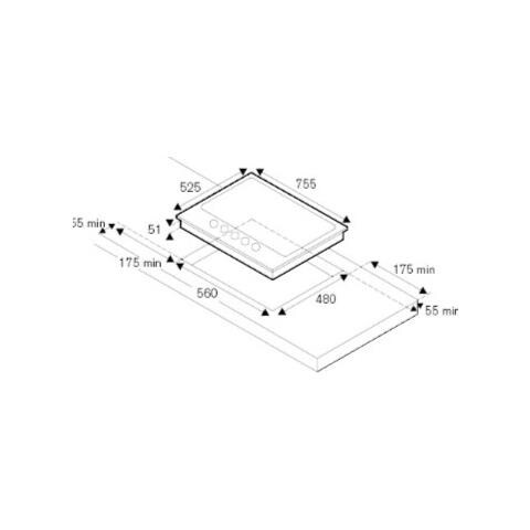 Piano Cottura P755CMODNE a Gas 4 Fuochi Gas Colore Nero - Foto 5